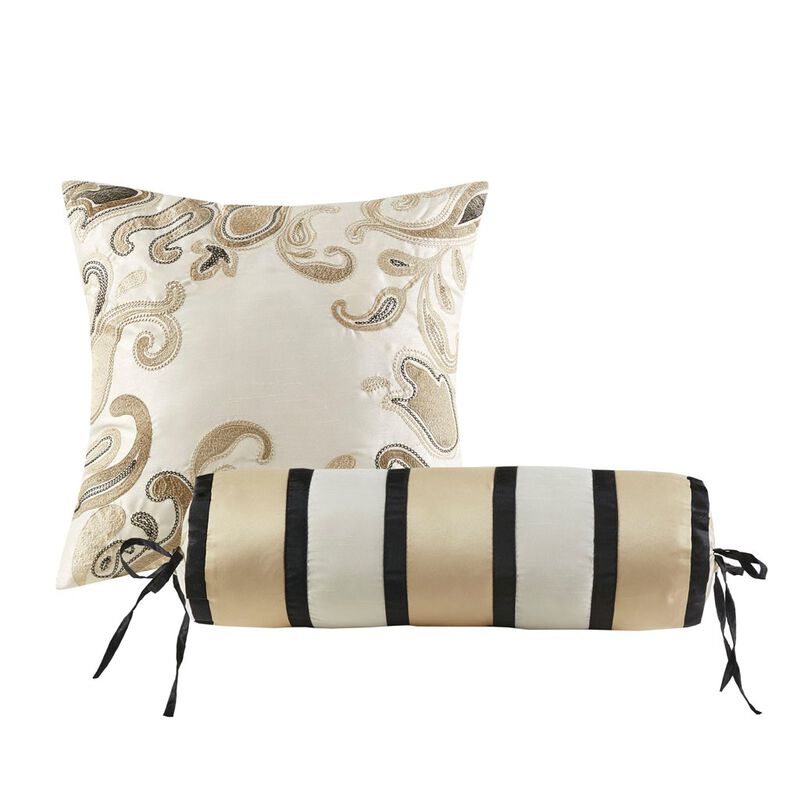 Gracie Mills Thornton 5-Piece Reversible Jacquard Bedspread Set with Throw Pillows