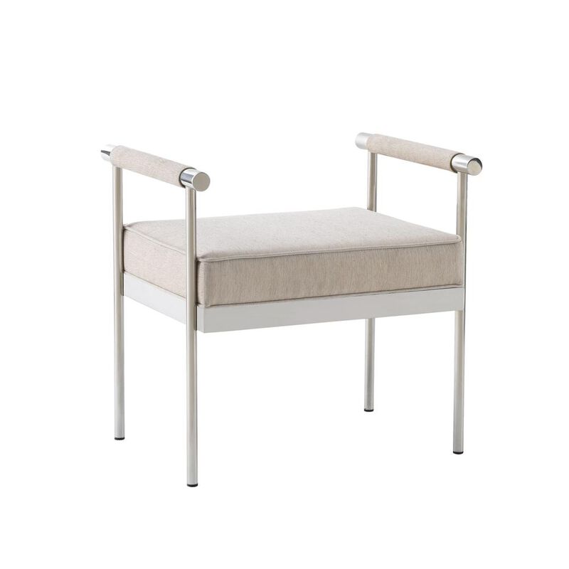 Belen Kox Luxe Cream Velvet Bench, Belen Kox