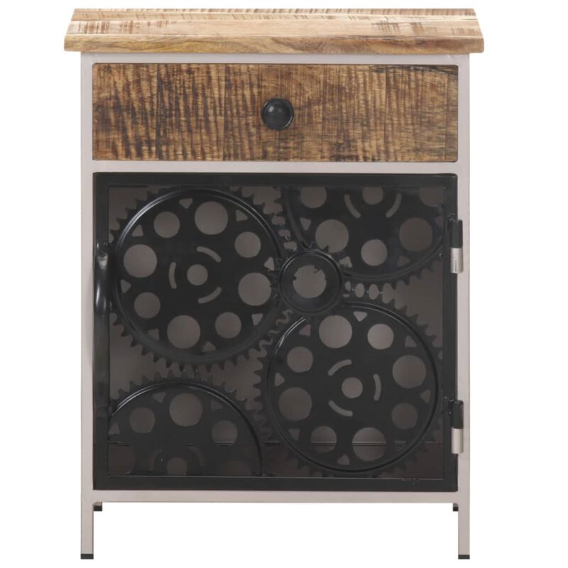 vidaXL Bedside Cabinet 15.7"x11.8"x19.7" Rough Mango Wood