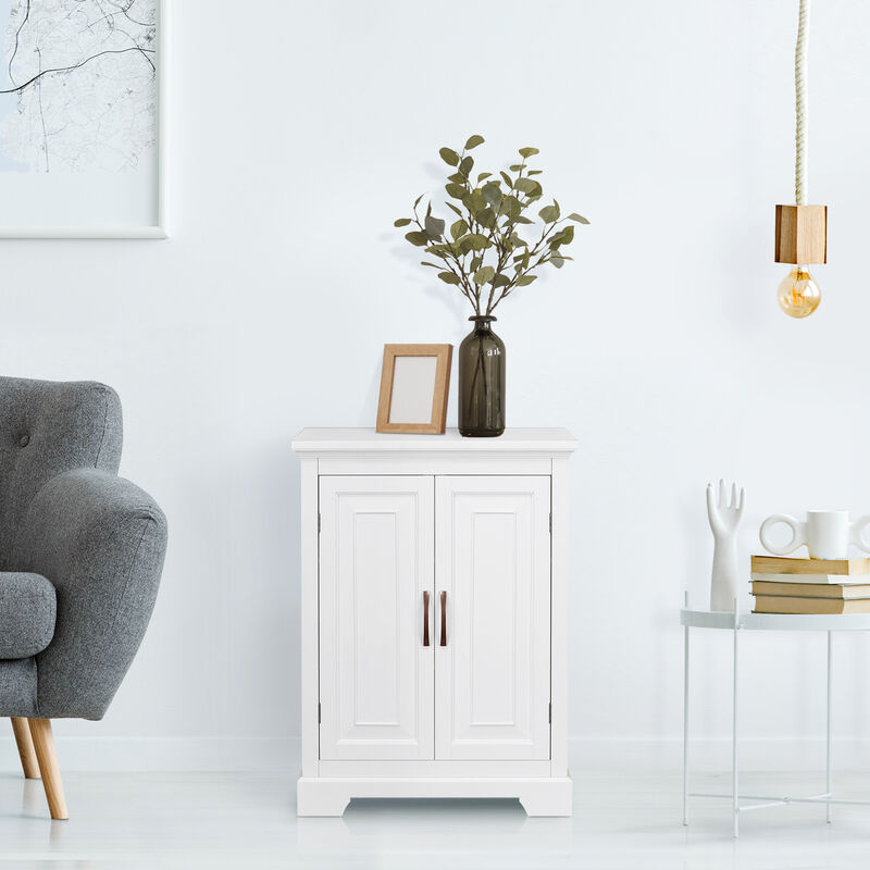 Teamson Home St James Freestanding Floor Cabinet 2 Doors with White Finish