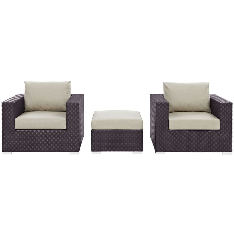 Modway - Convene 3 Piece Outdoor Patio Sofa Set