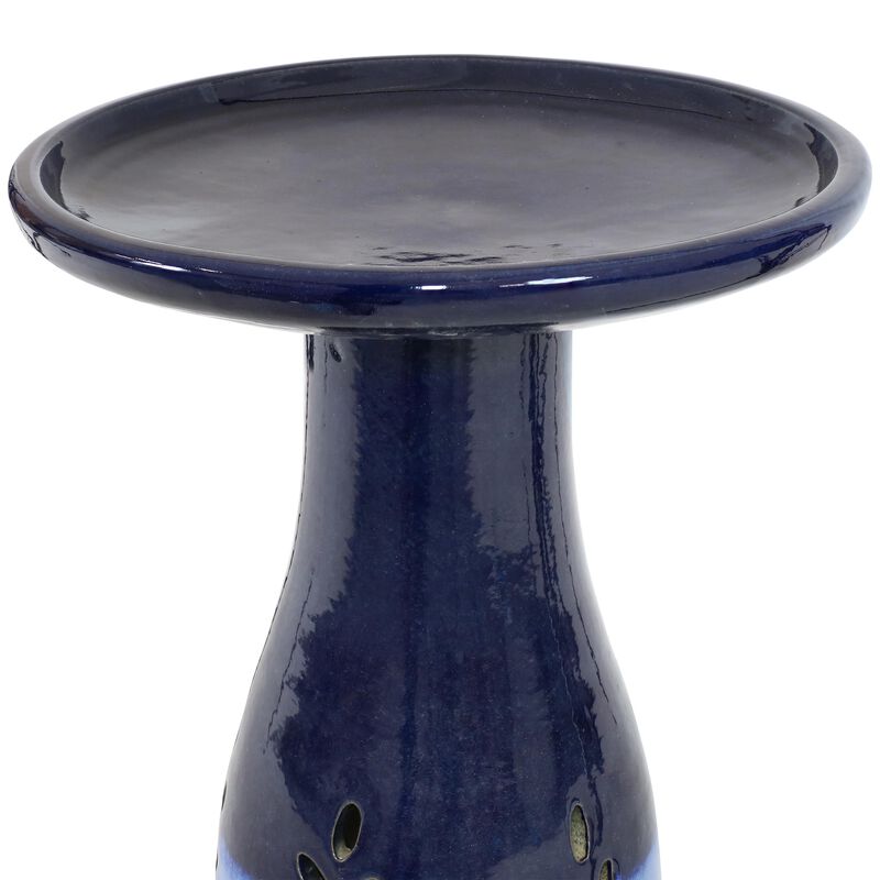 Sunnydaze Classic Outdoor Cut-Out Ceramic Bird Bath - 20.5 in