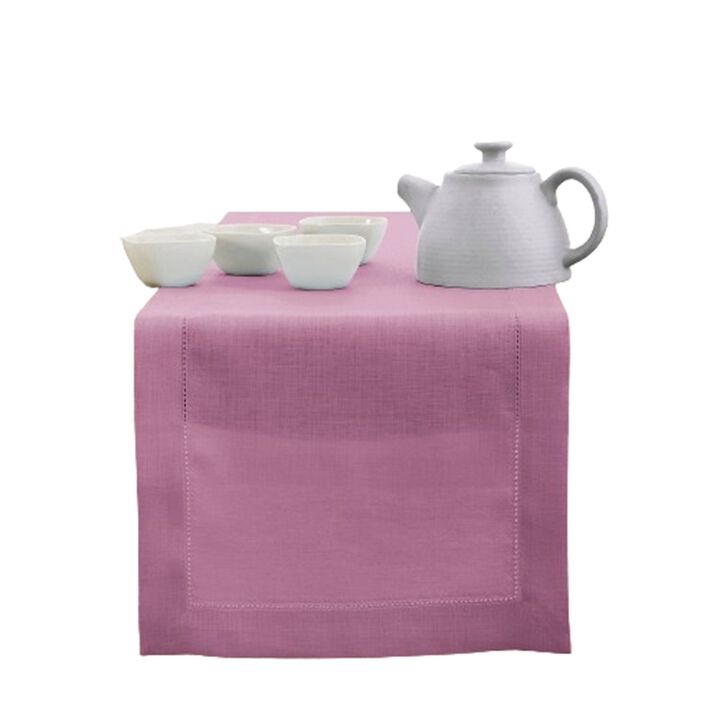 Solino Home 100% Pure Linen Table Runner | Classic Hemstitch for Valentines