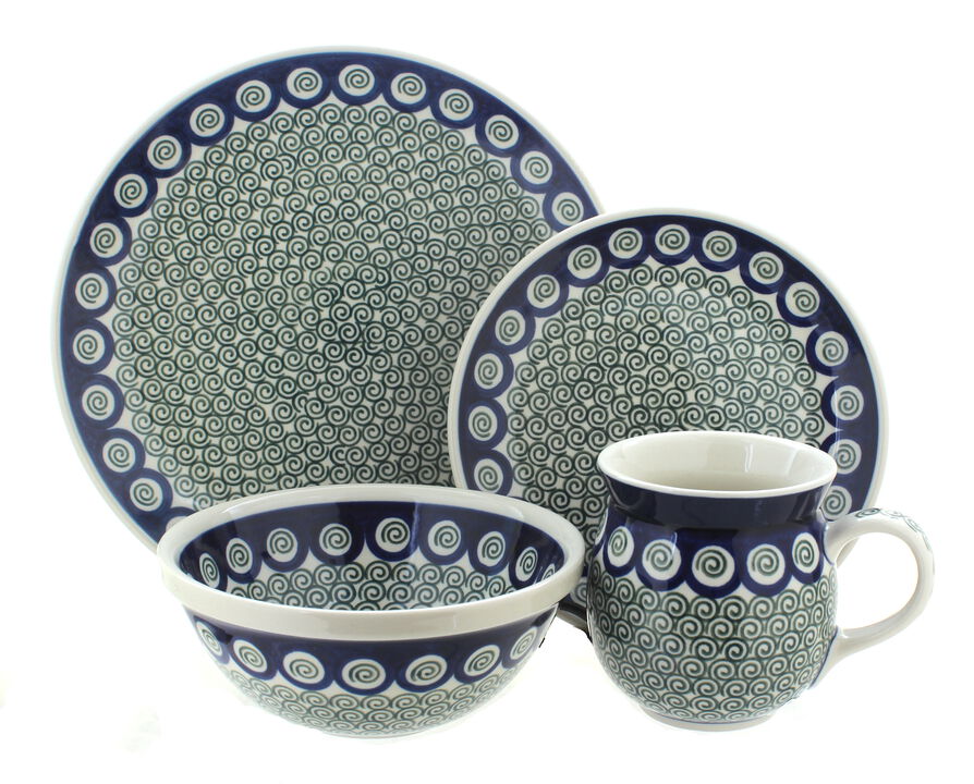 Blue Rose Polish Pottery Autumn Grove 16 Piece Dinner Set
