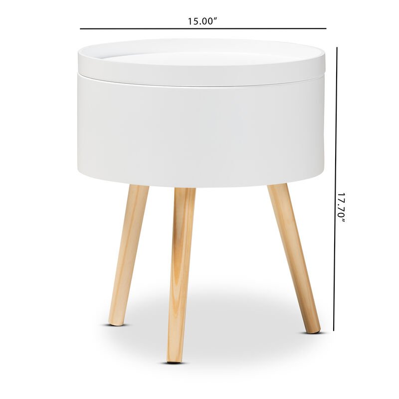 Baxton Studio Jessen Mid Century Modern Gray Wood End Table with Removable Top