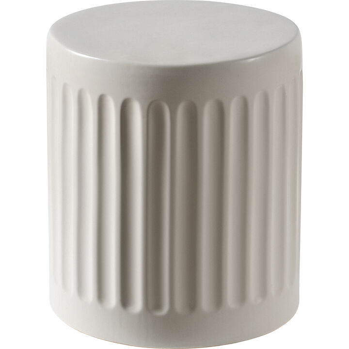 Handmade Solid Outdoor Accent Table - 15" - White