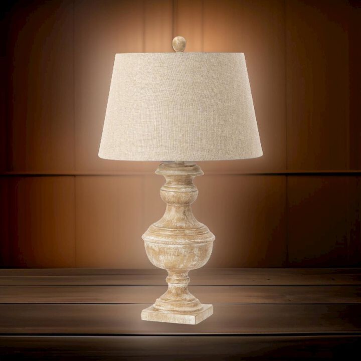 Lux Lighting Waverly 32” Beige Farmhouse Polyresin Table Lamp, (Set of 2)