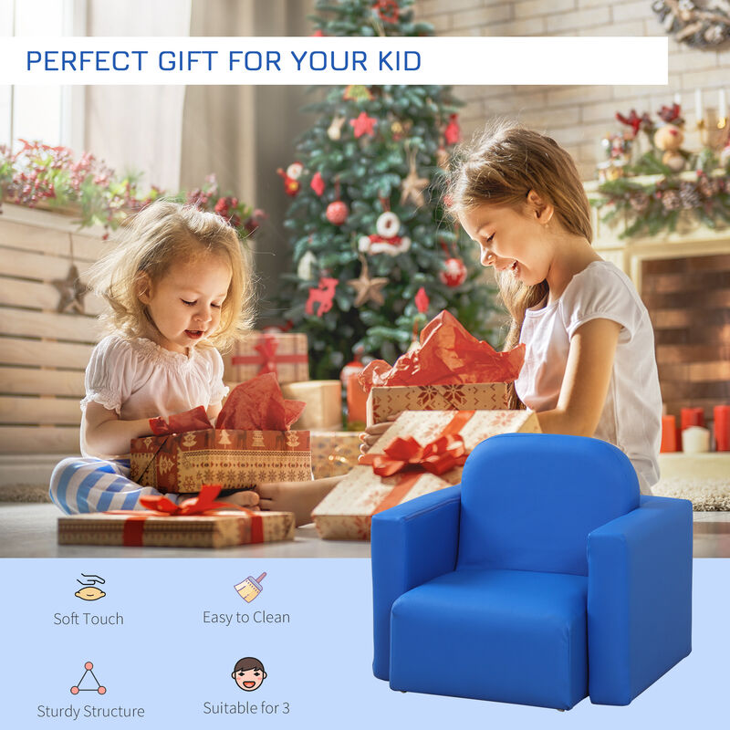 2-in-1 Kids Table & Sofa Chair Set Toddler Seat Armchair Desk Children Lounge - Blue