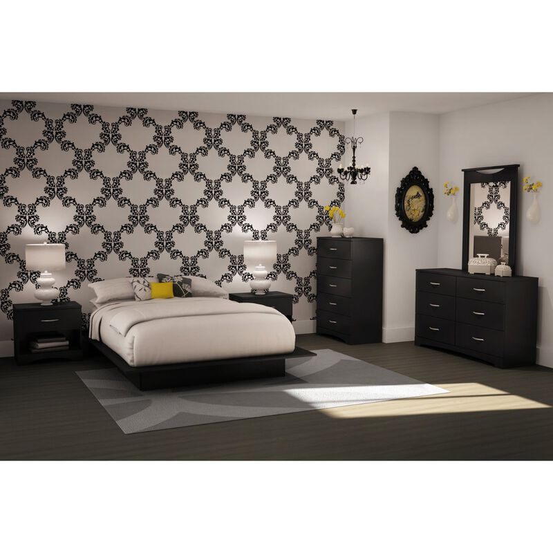 Hivvago Modern 5-Drawer Bedroom Chest in Black Wood Finish