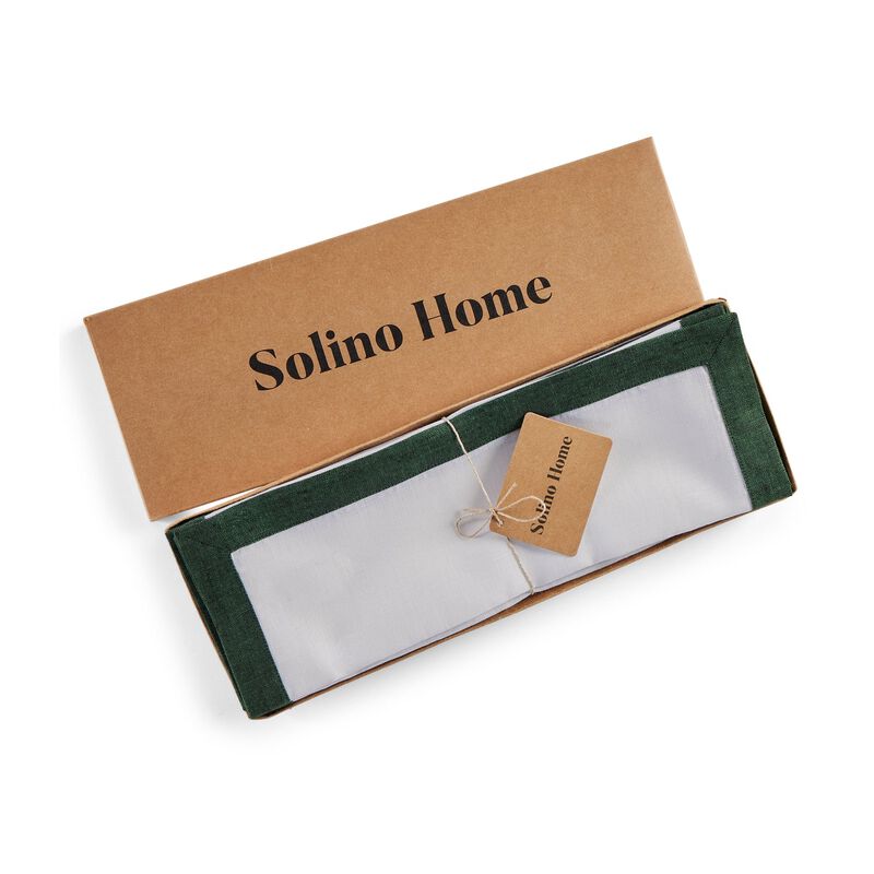 Solino Home 100% Pure Linen Placemats 14 x 19 Inch Set of 4 | Classic