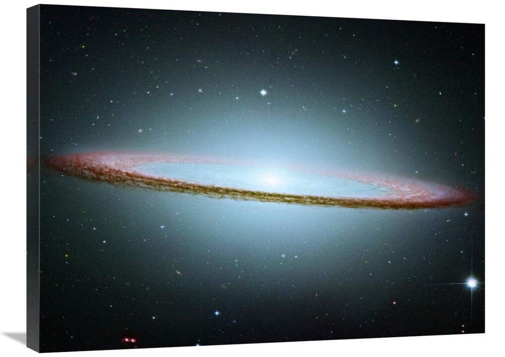 M104 - The Sombrero Galaxy - Colored with Infrared Data-Canvas Art-32x24