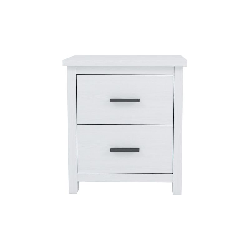 Merax Vintage 2-Drawer White Nightstand for Bedroom