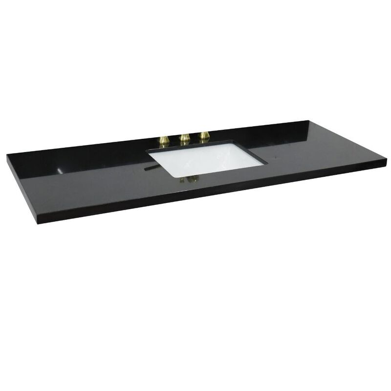 BELLATERRA HOME LLC 61 Black Galaxy countertop and single rectangle sink