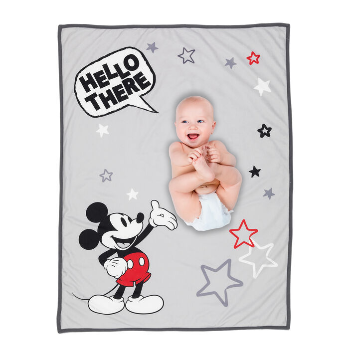 Lambs & Ivy Disney Baby MICKEY MOUSE Picture Perfect Baby Blanket - Gray