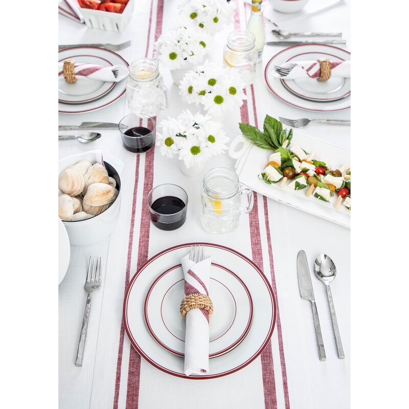 Solino Home 100% Pure Linen Table Runner | French Stripe