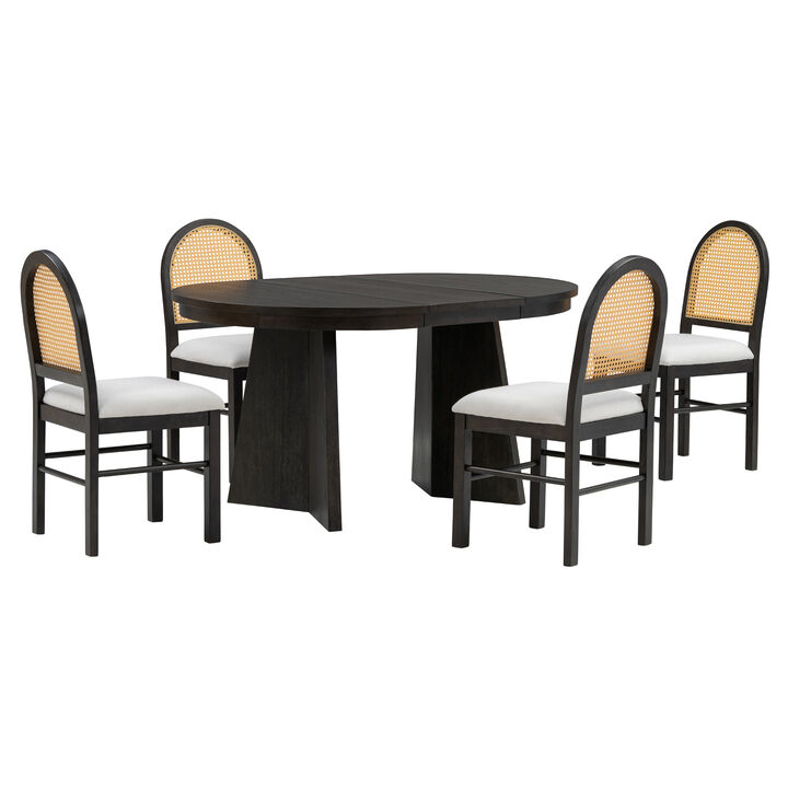 Merax 5-Piece Retro Functional Dining Set