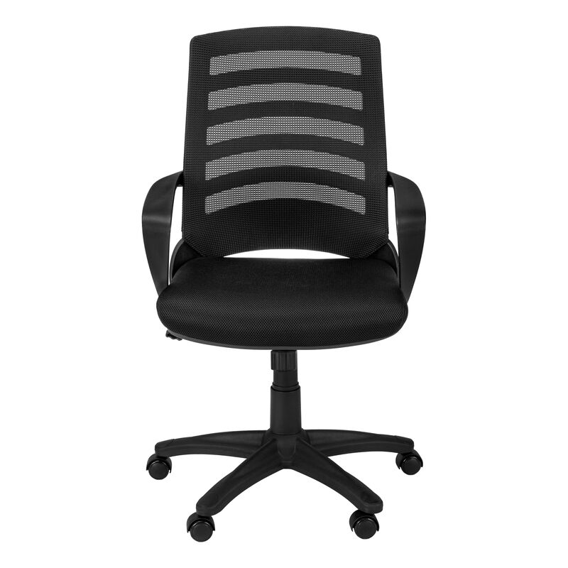Monarch Specialties I 7224 Office Chair, Adjustable Height, Swivel, Ergonomic, Armrests, Computer Desk, Work, Metal, Mesh, Black, Contemporary, Modern