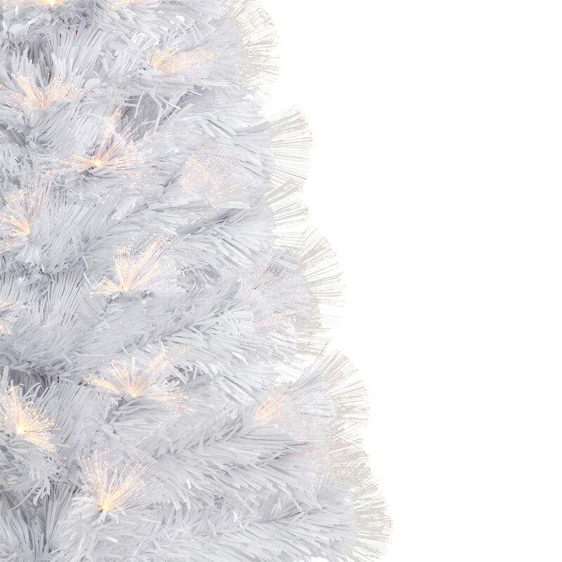 3' Pre-Lit White Fiber Optic Artificial Christmas Tree  Warm White Lights