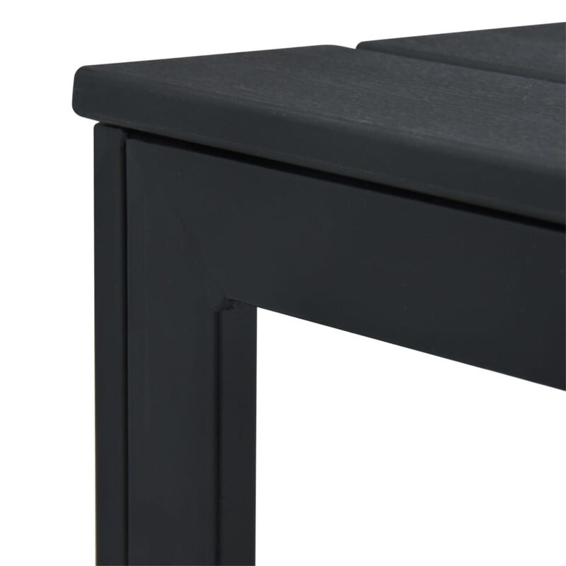 vidaXL Coffee Table Black 30.7"x30.7"x29.1" HDPE Wood Look