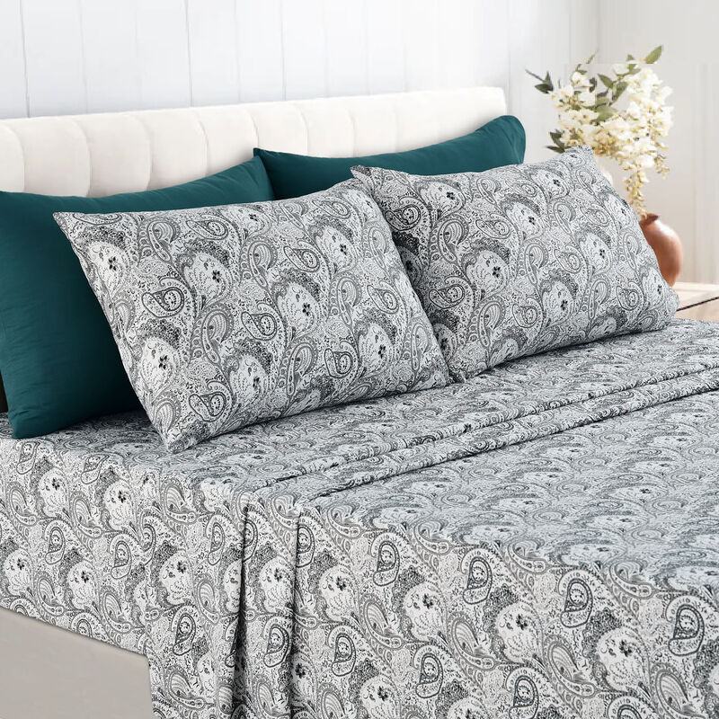 Lux Decor Collection Bed Sheets - Brushed Microfiber Paisley Sheet Set