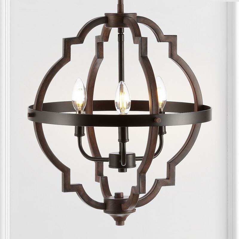 Ogee 3-Light Adjustable Iron Rustic Industrial LED Pendant
