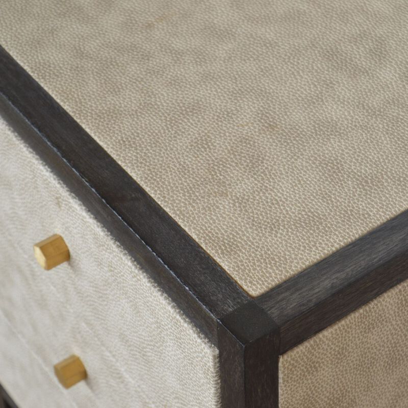Artisan Furniture Solid Wood  Faux Leather Nightstand