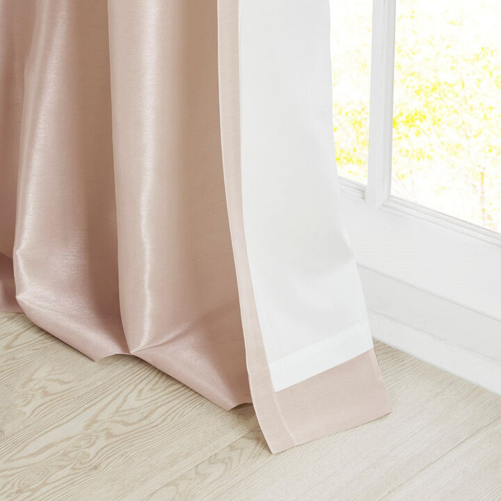 Gracie Mills Elroy Twist Tab Lined Faux Silk Window Curtain Panel - 50x108"
