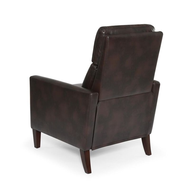 Comfort Pointe Vicente Burnished Brown Faux Leather Push Back Recliner