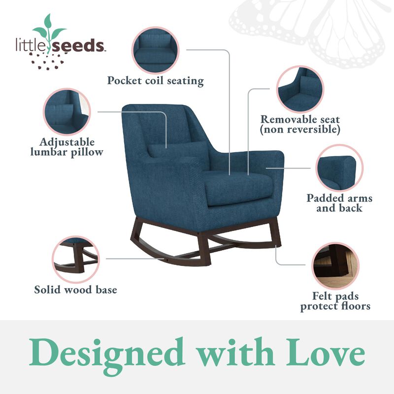 Sophie Mid-Century Rocker with Lumbar Pillow