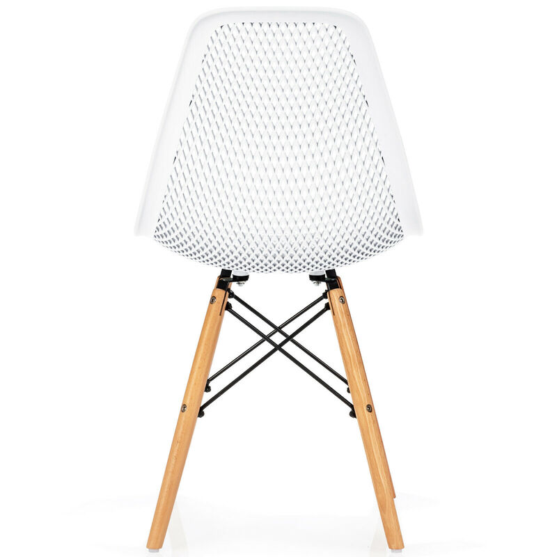 Costway 2PCS Modern DSW Dining Chair Office Home w/ Mesh Design Wooden Legs Black