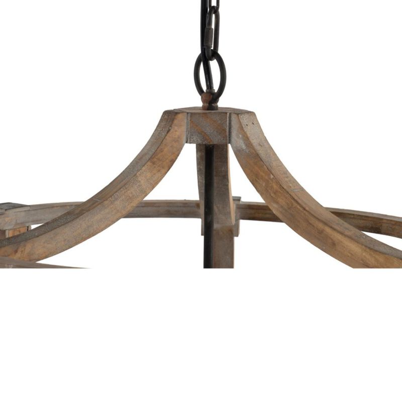 25" Brown and Black Classic Style Three Light Round Chandelier
