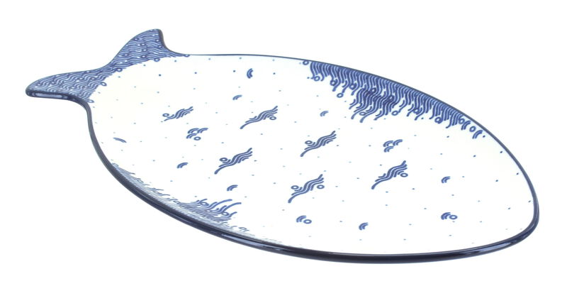 Blue Rose Polish Pottery Oceana Large Fish Platter