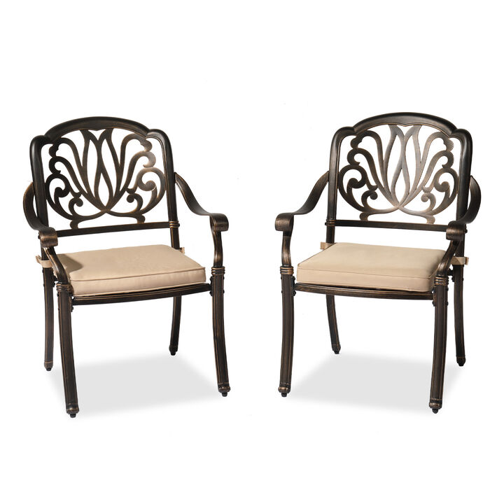 Set of 2 Patio Dining Chairs with Cushions – Outdoor Seating for Garden, Deck & Balcony