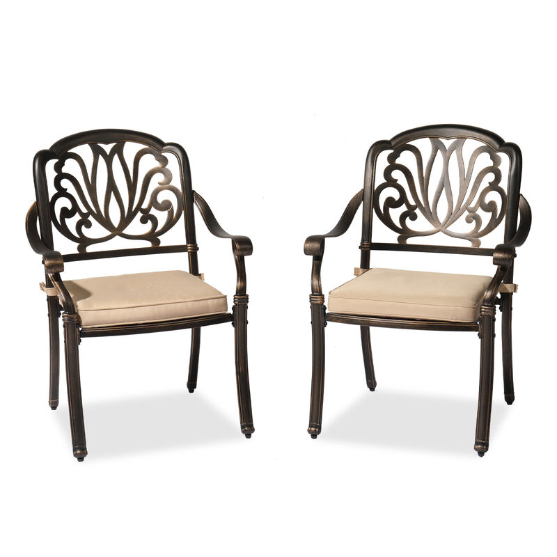 Set of 2 Patio Dining Chairs with Cushions – Outdoor Seating for Garden, Deck & Balcony