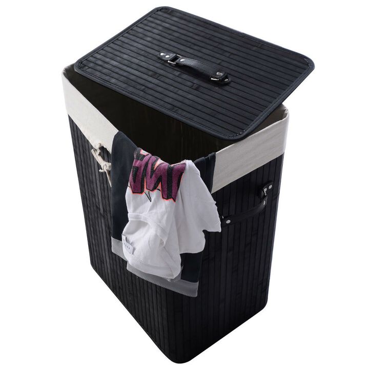 Handwoven Wicker Laundry Hamper with Removable Fabric Liner