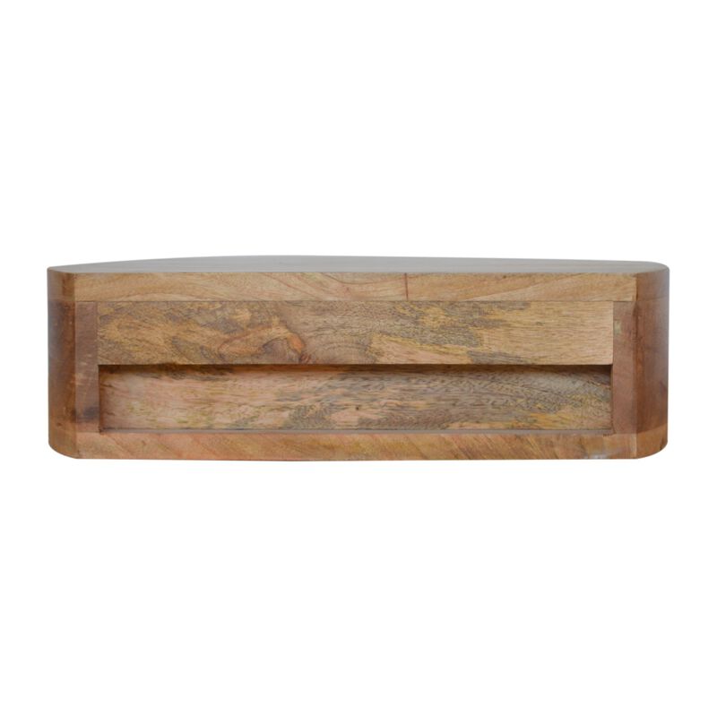 Solid Wood Wall Mounted Rounded 1 Drawer Nightstand