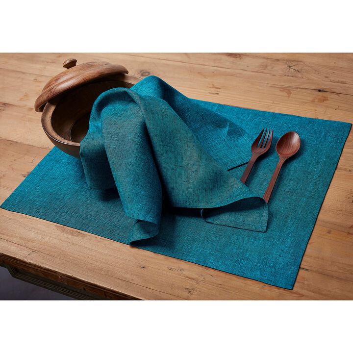 Solino Home 100% Pure Linen 14 x 19 Inch Placemats Set of 4 | Athena
