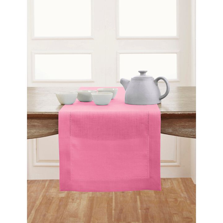 Solino Home 100% Pure Linen Table Runner | Classic Hemstitch for Thanksgiving, Christmas