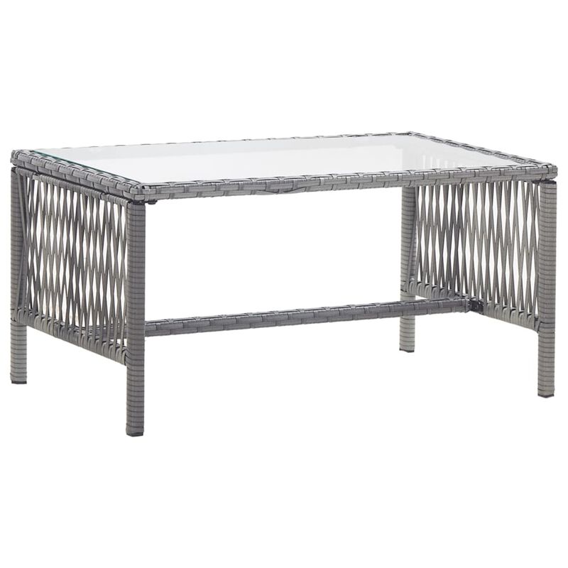vidaXL 4 Piece Garden Lounge Set with Cushion Poly Rattan Anthracite