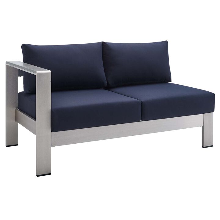 Modway - Shore Sunbrella® Fabric Aluminum Outdoor Patio Left-Arm Loveseat