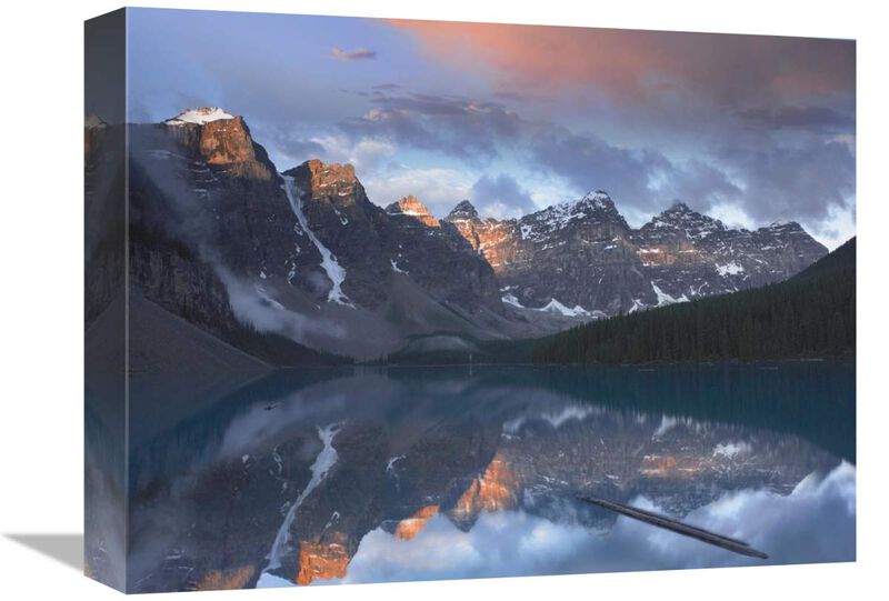 Wenkchemna Peaks reflected in Moraine Lake, Valley of Ten Peaks, Banff, Canada-Canvas Art-16x12