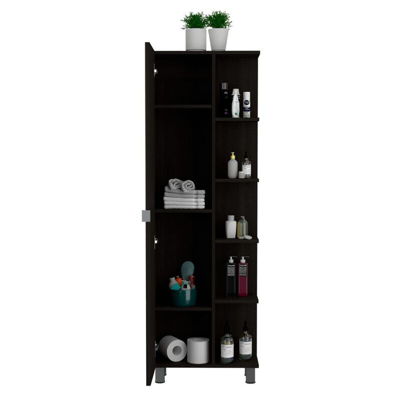 Mirror Linen Cabinet Reno, Bathroom, Black