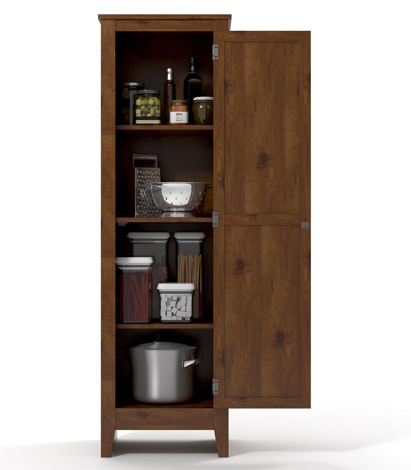 Ameriwood Home Milford Single Door Storage Pantry Cabinet, Old Fashioned Pine