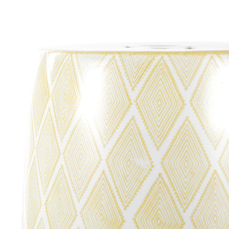 Moroccan Diamonds Ceramic Drum Garden Stool