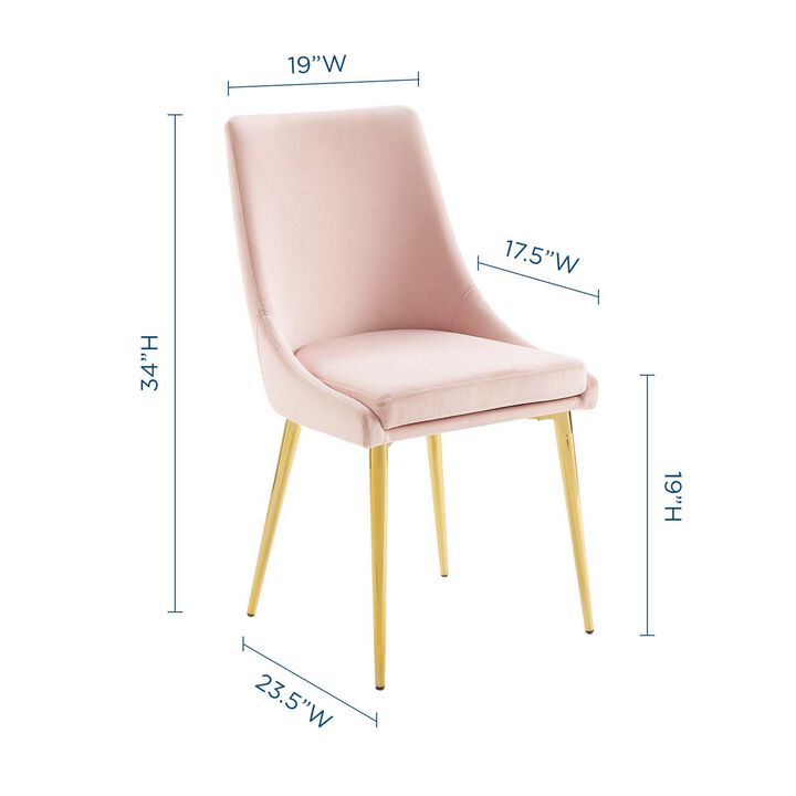Viscount Modern Accent Performance Velvet Dining Chair-Benzara