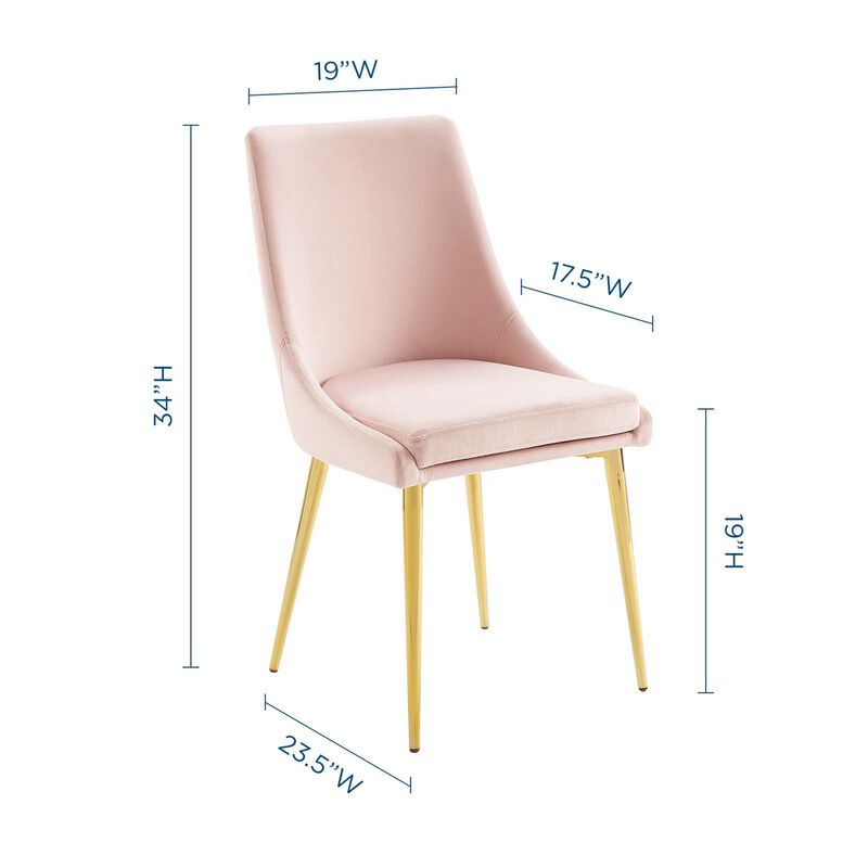 Viscount Modern Accent Performance Velvet Dining Chair-Benzara