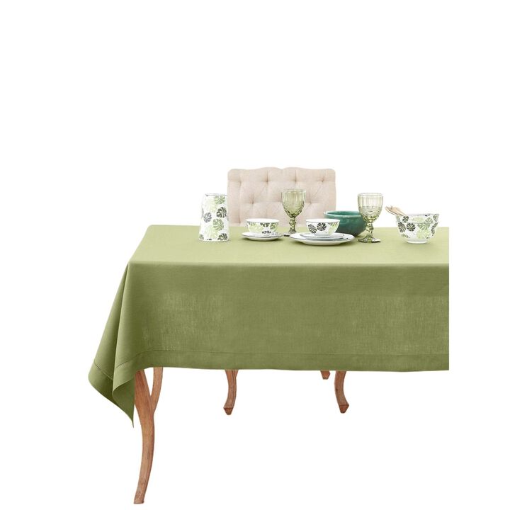 Solino Home 100% Pure Linen Tablecloth | Classic Hemstitch