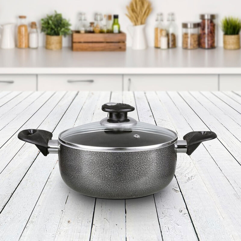 Brentwood 6 Quart Non-Stick Aluminum Dutch Oven in Black