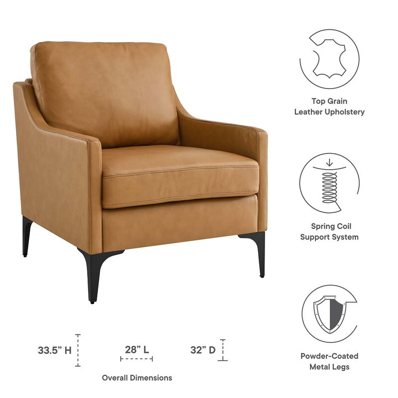 Corland Leather Armchair Brown