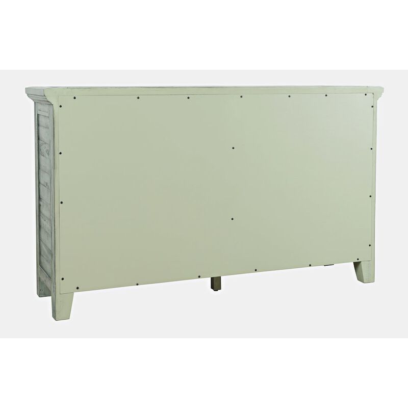 Jofran Rustic Shores 54 Coastal Distressed Acacia Four-Door Credenza Cabinet
